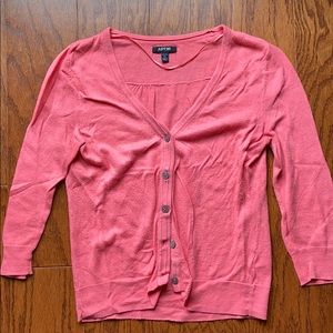 Apt. 9 Coral Cardigan 3/4 Sleeve Buttoned PS